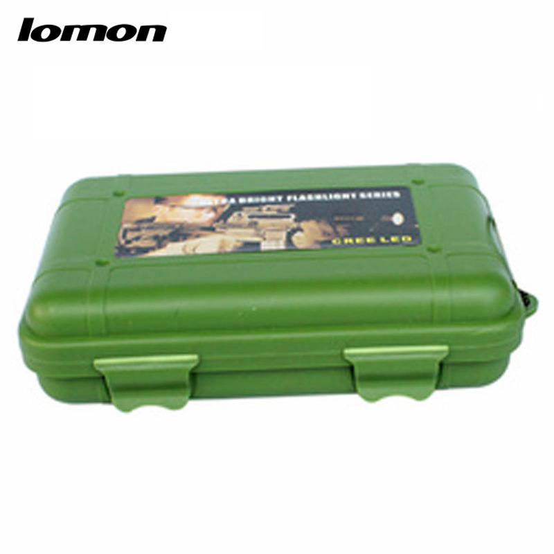 Lomon Flashlight Small Plastic Tool Boxes Home Storage Boxes in Black/Green P3